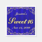 Elegant Regal Golden Typografy Sweet 16 Serviette (Vorderseite)