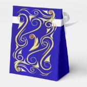 Elegant Regal Golden und Royal Blue Wedding Geschenkschachtel (Rückseite)
