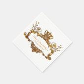 Elegant Regal Wedding Gold Text Paper Napkins Serviette (Ecke)