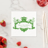 Elegant Regal Wedding Green2 Text Paper Napkins Serviette (Beispiel)