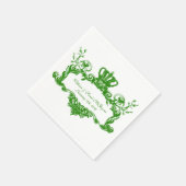 Elegant Regal Wedding Green2 Text Paper Napkins Serviette (Ecke)