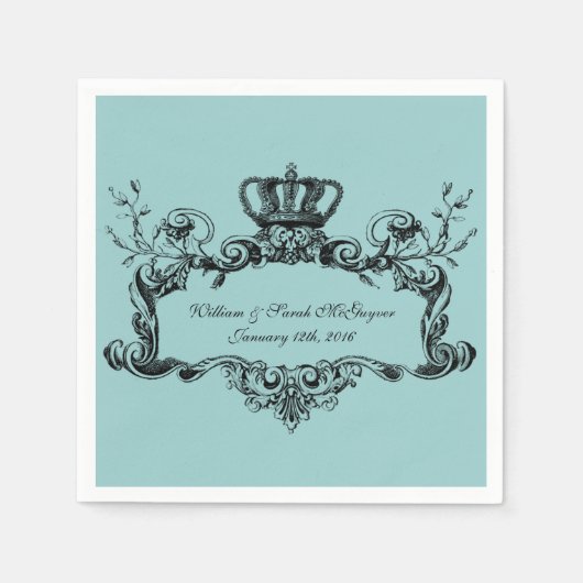 Elegant Regal Wedding Paper Napkins Serviette (Vorderseite)