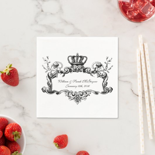 Elegant Regal Wedding Paper Napkins Serviette (Beispiel)