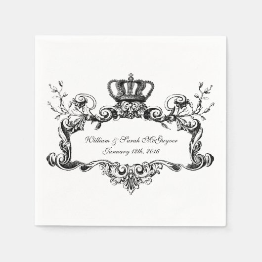 Elegant Regal Wedding Paper Napkins Serviette (Vorderseite)