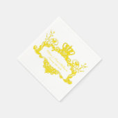Elegant Regal Wedding Yellow Text Paper Napkins Serviette (Ecke)