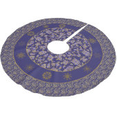 Elegant Regency Blue Damask Weihnachtsbaumrock Polyester Weihnachtsbaumdecke (Schrägansicht)