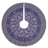 Elegant Regency Blue Damask Weihnachtsbaumrock Polyester Weihnachtsbaumdecke (Vorderseite)