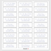 Elegant Regency Blue Script Guest Address Labels (Blatt)