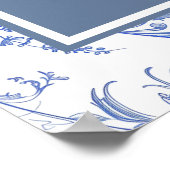 Elegant Regency Blues Geburtstagsgeschenk Poster (Ecke)