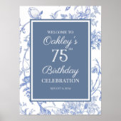 Elegant Regency Blues Geburtstagsgeschenk Poster (Vorne)