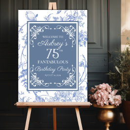 Elegant Regency Blues Geburtstagsgeschenk Poster