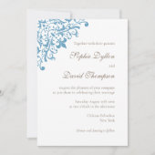 Elegant Regency French Blue Lilie Pattern Einladung (Vorderseite)