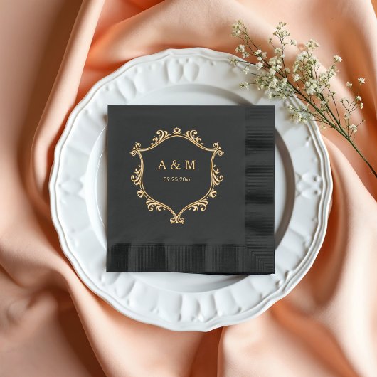 Elegant Regency Monogram Wedding Servietten Mit Folie