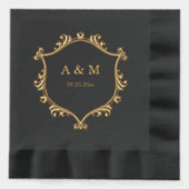 Elegant Regency Monogram Wedding Servietten Mit Folie (Vorderseite)