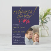 Elegant Rehearsal Dinner Einladung (Stehend Vorderseite)