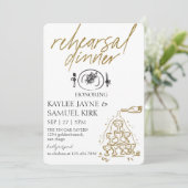 Elegant Rehearsal Dinner Einladung (Stehend Vorderseite)