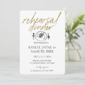 Elegant Rehearsal Dinner Einladung (Stehend Vorderseite)