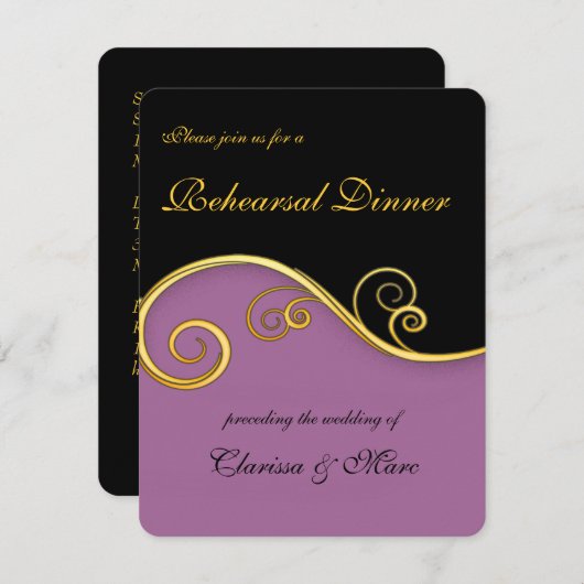 Elegant Rehearsal Dinner Invitation Einladung (Vorne/Hinten)