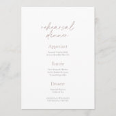 Elegant Rehearsal Dinner Menu – Two-Sided Card Einladung (Vorderseite)