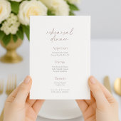 Elegant Rehearsal Dinner Menu – Two-Sided Card Einladung