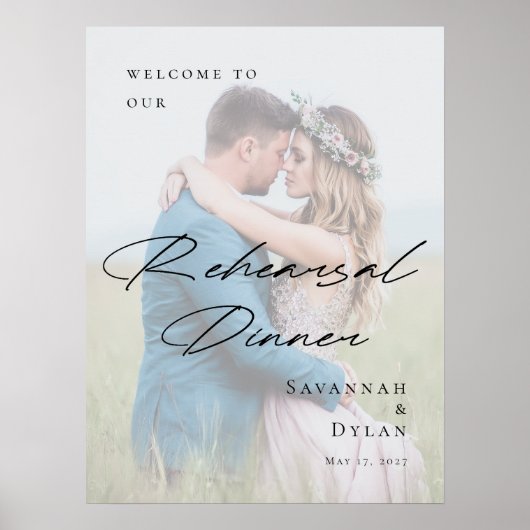 Elegant Rehearsal Dinner photo welcome Poster (Vorne)
