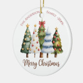 Elegant Reindeer and Christmas Trees Keramik Ornament (Links)