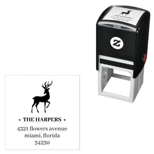 ELEGANT REINDEER ANTLERS HOLIDAY RÜCKSENDEADRESSE PERMASTEMPEL (Beispiel)