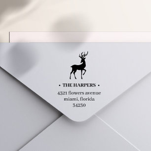 ELEGANT REINDEER ANTLERS HOLIDAY RÜCKSENDEADRESSE PERMASTEMPEL