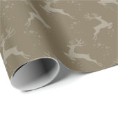 Elegant Reindeer Burlap Brown Monotone Weihnachten Geschenkpapier (Rolleneckpunkt)