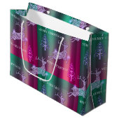 Elegant Reindeer Christmas Große Geschenktüte (Vorderseite Schrägansicht)