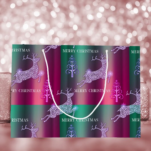 Elegant Reindeer Christmas Große Geschenktüte