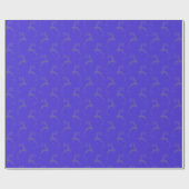 Elegant Reindeer Electric Blue Monotone Weihnachte Geschenkpapier (Flach)
