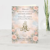Elegant Religious Catholic Wedding Mass Program Karte (Vorderseite)