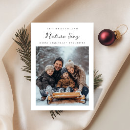 Elegant Religious Let heaven & Nature Sing Photo Feiertagskarte