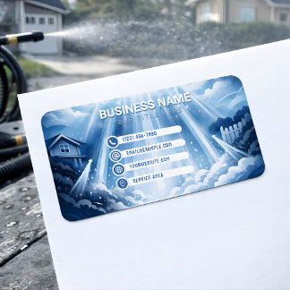 Elegant Residential Pressure Washing Radiant Sky Adressaufkleber