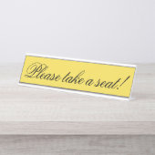 Elegant, respektierbar "Bitte nehmen Sie Platz!" Schreibtischnamensplakette (Vorderseite )