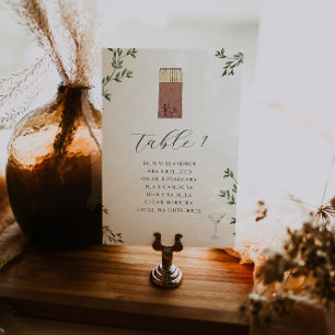 Elegant Restaurant Matchbook Hochzeit Tischnummer