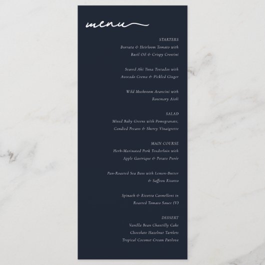 Elegant Restaurant Menu Menükarte (Vorderseite)