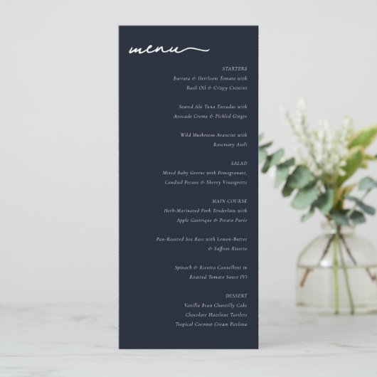 Elegant Restaurant Menu Menükarte (Stehend Vorderseite)