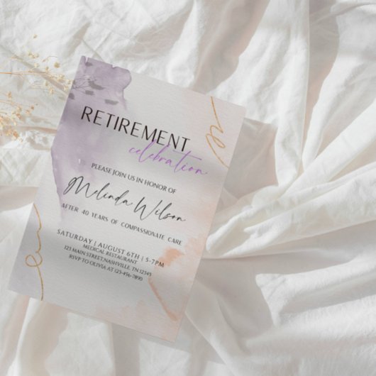 Elegant Retired Nurse Celebration Party Einladung