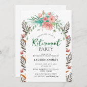 Elegant Retirement Celebration Invitation Einladung (Vorne/Hinten)