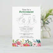 Elegant Retirement Celebration Invitation Einladung (Stehend Vorderseite)