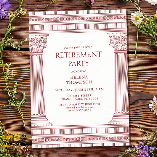 Elegant Retirement Party in pink Einladung
