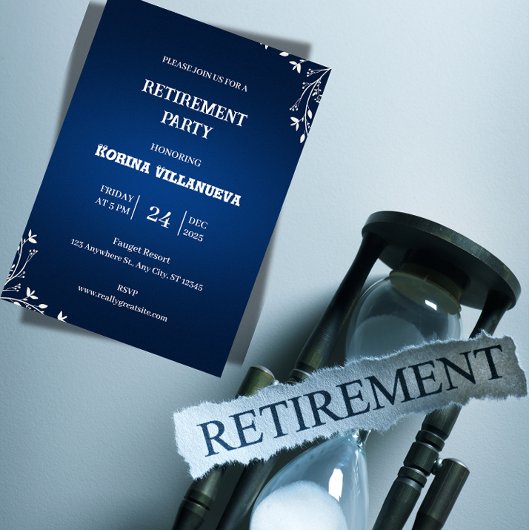 Elegant Retirement Party Invitation Einladung