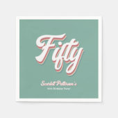 Elegant Retro 70er Groovy Einzigartiger 50. Geburt Serviette (Vorderseite)