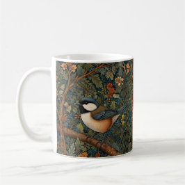 Elegant Retro Art Nouveau woodland bird Kaffeetasse