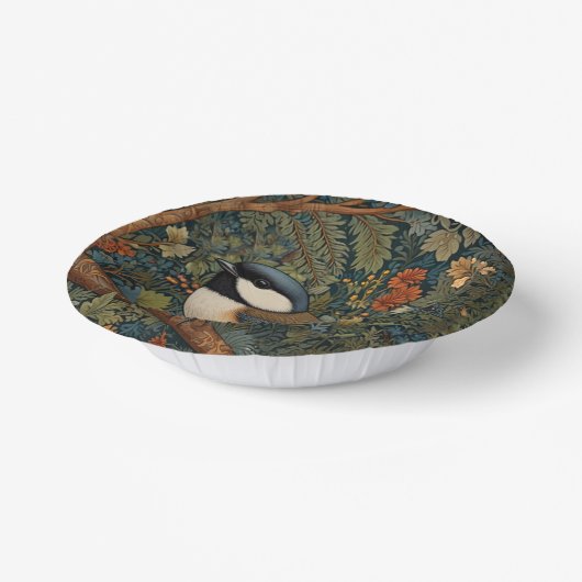 Elegant Retro Art Nouveau woodland bird Pappteller (Gewinkelt)