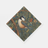 Elegant Retro Art Nouveau woodland bird Serviette (Ecke)