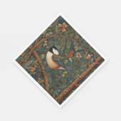 Elegant Retro Art Nouveau woodland bird Serviette (Ecke)