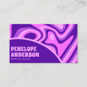 Elegant Retro Blue Pink Abstrakt Boho Groovy Chic Visitenkarte (Vorderseite)